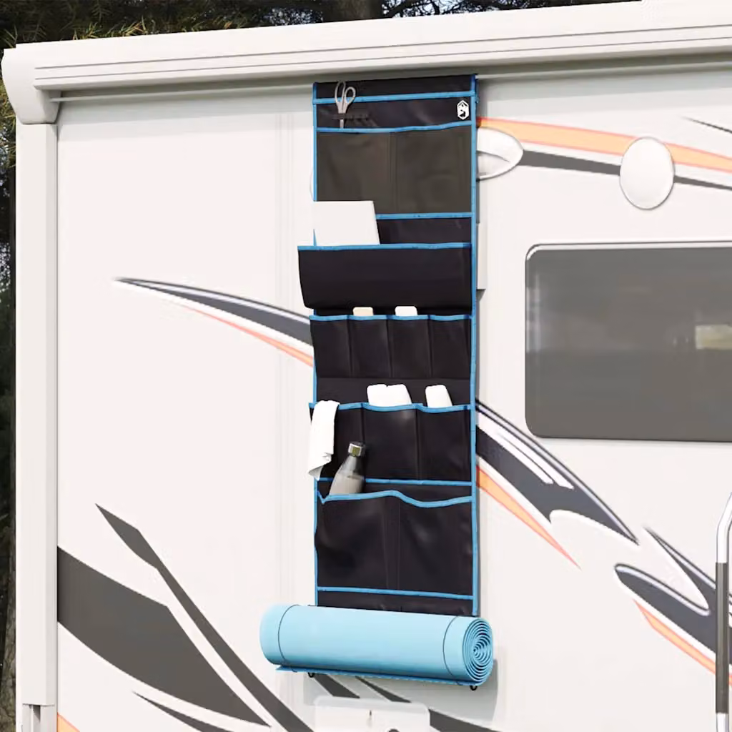 Sacchetto per stoccaggio vidaXL in tessuto Oxford nero e blu, L: 161 cm x P: 58,5 cm