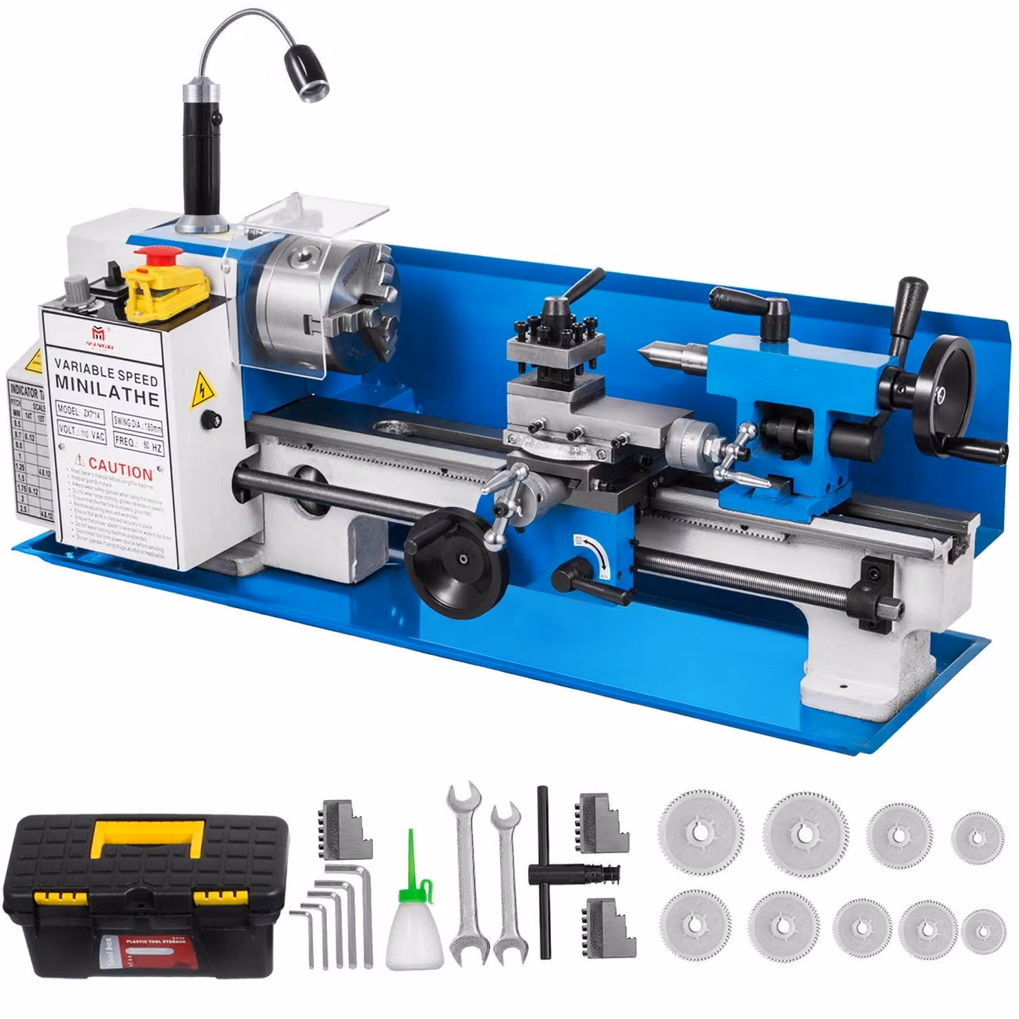 Tornio per metalli - Mini tornio - Tornio per metalli - Tornio di precisione - Tornio da banco - Motore da 550W