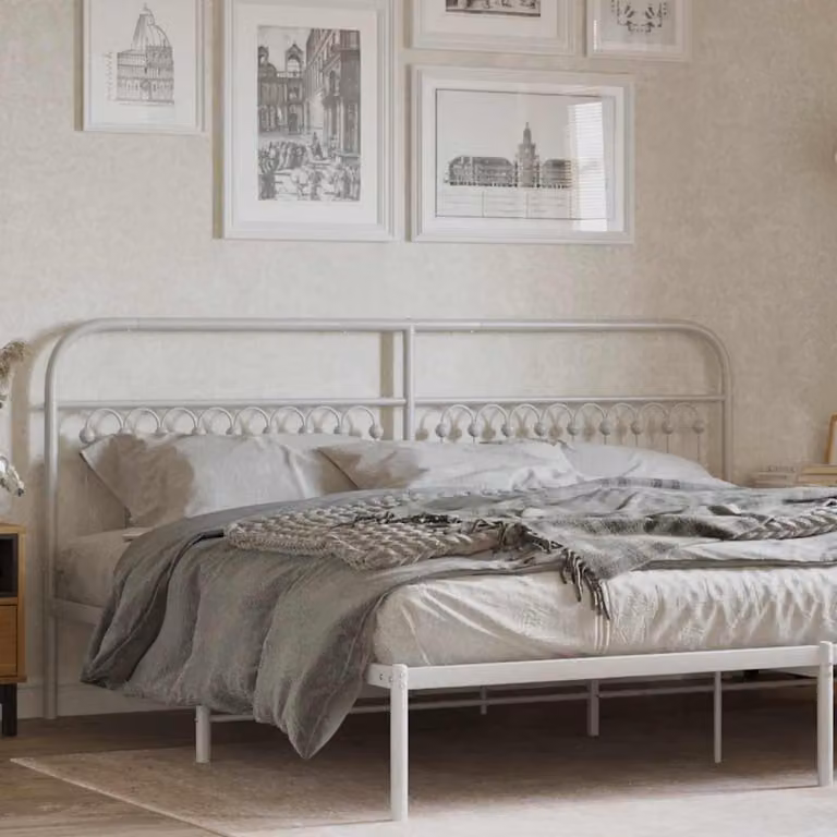 Testiera di ricambio vidaXL in metallo bianco per letto 200x200 cm