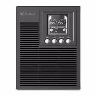 UPS Atlantis A03-OP1002XLN Online Server Tower 1000VA 700W con Doppia Batteria, Colore Nero, Interfacce USB/EPO/RS232, 1xIEC e 2xSchuko, Display LCD – 2