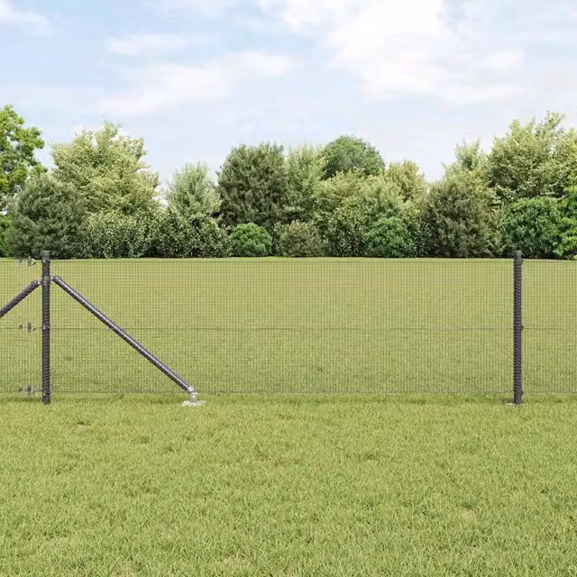 Recinzione in rete saldata con punte 50 x 0,5 m Grigio Rete 3352221