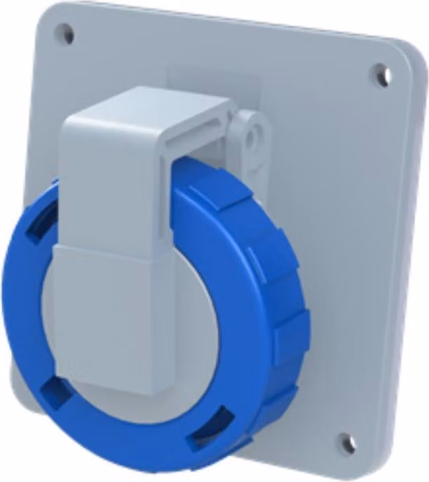 Amphenol Presa da incasso CEE da 16 ampere a 3 poli (2P+PE), codifica 6h blu 200/250 V frequenza 50 e 60 Hz - 1
