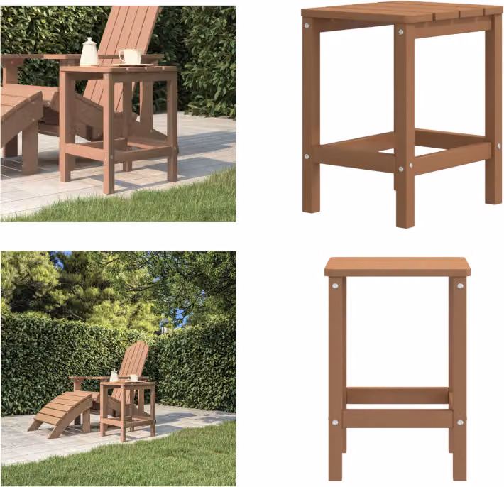 vidaXL Tavolo da giardino Adirondack Marrone 38x38x46 cm HDPE - Tavolo da giardino - Tavoli da giardino - Tavolo per giardino - Mobili da giardino