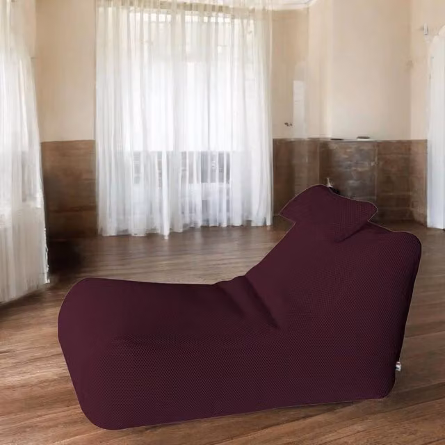 Pouf ??hck, Poltrona multiuso, Poltroncina sacco, Pouf poggiapiedi, Made in Italy, 70x120 h65 cm, Bordeaux