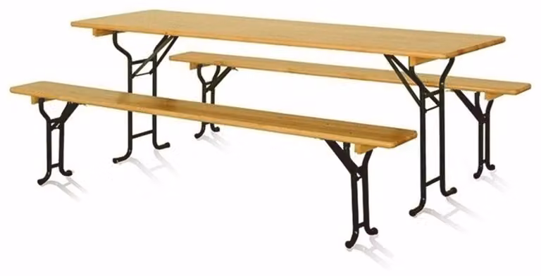 Set da giardino Casa Padrino colori naturali / nero 220 cm - Mobili da giardino Birra