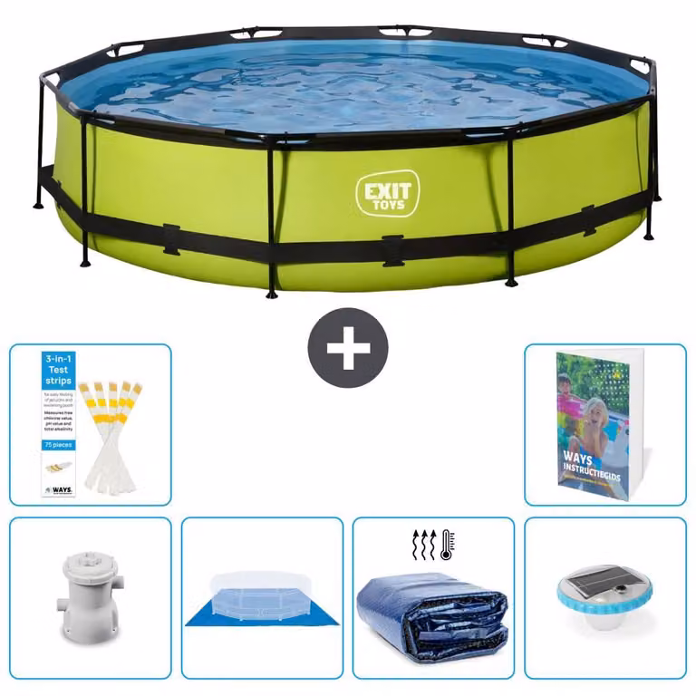 Piscina gonfiabile rettangolare - 360x76 cm - Set da 5 pezzi - Modello S272