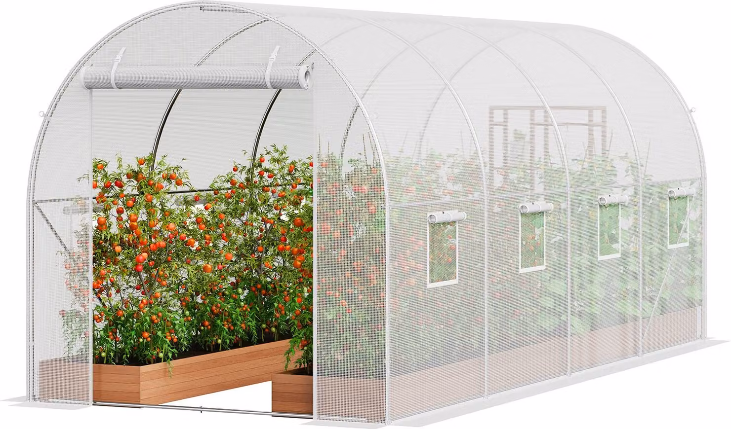 Serra Tunnel Serra fredda Casa del pomodoro 445x194x192cm bianco