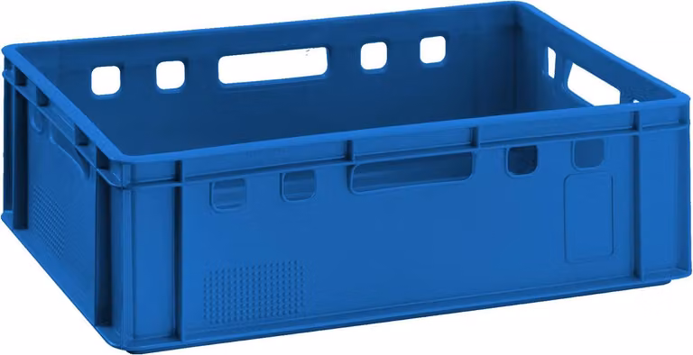 Cassa per carne E2 Cassa per carne blu 60x40x20 cm Cassa da macellaio Cassa da magazzino Cassa impilabile | Eurobox Germany Adatta al contatto con gli alimenti, robusta, impilabile