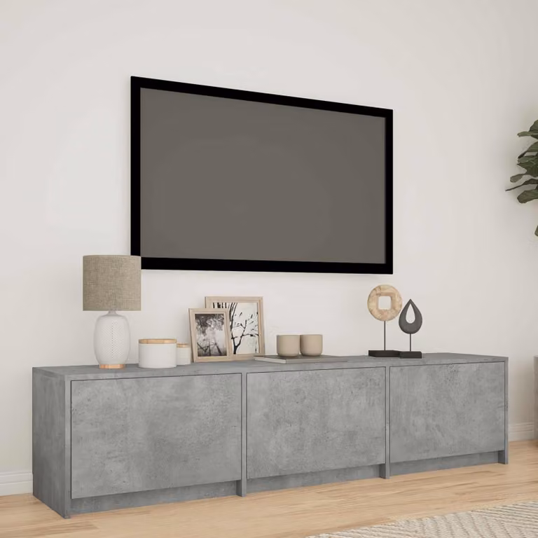 Mobile TV vidaXL con illuminazione LED integrata, Grigio Cemento, L 165 cm x P 34 cm x H 40 cm