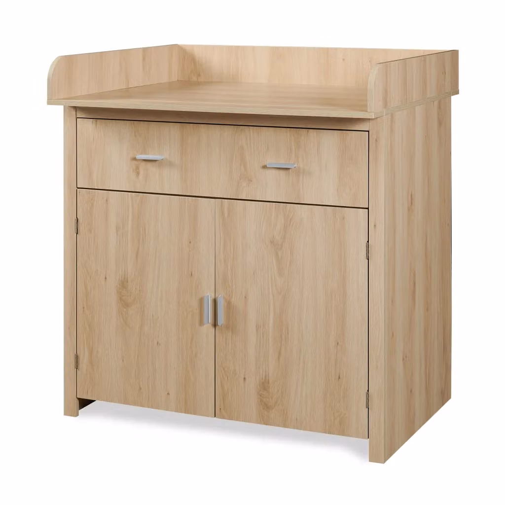Comò Starler con piano fasciatoio rimovibile en.casa, colore marrone e beige, L: 104 cm, P: 96 cm, H: 77 cm – 2