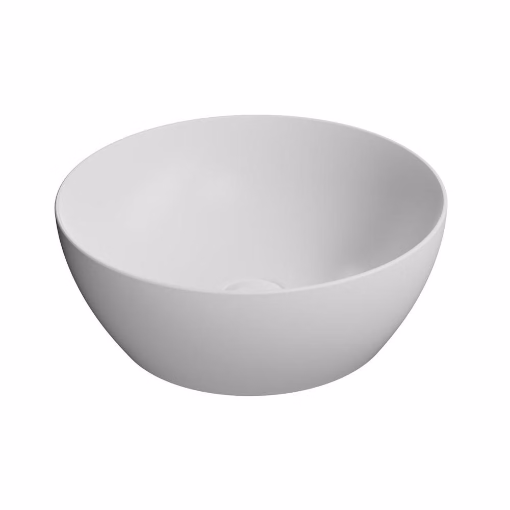 Sapho GSI Color Elements - Lavabo Pura, diametro 420 mm, senza foro per miscelatore, senza sfioratore, bianco opaco 885109