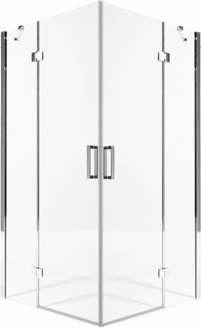 Box Doccia Angolare Bonussi Ilenia in Cristallo Trasparente da 8mm con 2 Ante Battenti L/P/H: 120 x 80 x 195 cm