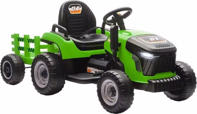 Trattore Elettrico per Bambini con Rimorchio e Telecomando ¨C Xylo ¨C Verde 139x58x55cm