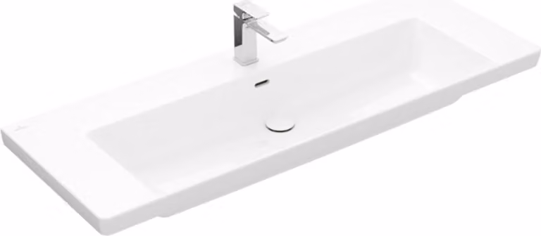 Villeroy & Boch Subway 3.0 lavabo à poser, 1 trou pour robinet, avec trop-plein, non rectifié, 1300x475mm, 4A70D5R1, 4A70D5R1
