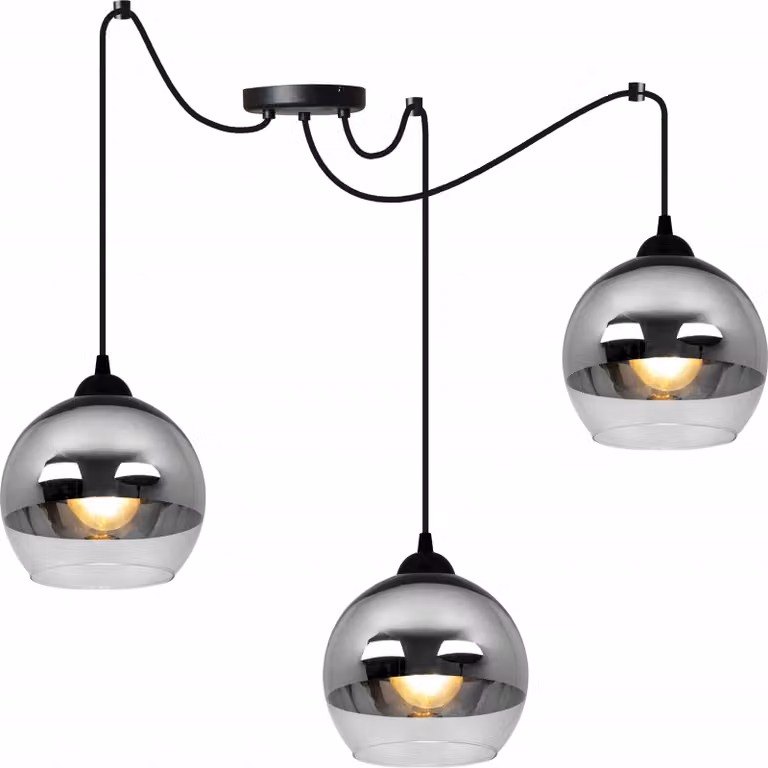 Elegante Lampada A Sospensione A Ragno Con Led E Finitura Cromata