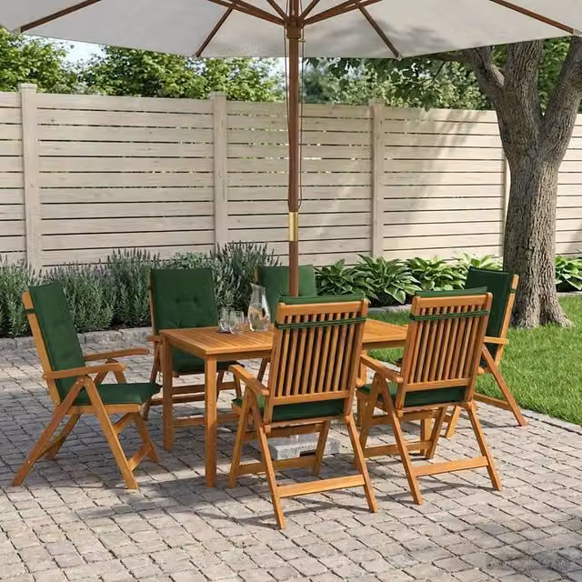 Set da pranzo da giardino 7 pezzi Naturale 3434583