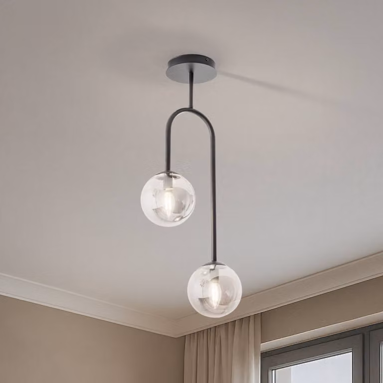 Plafoniera soffitto Atria EMIBIG LIGHTING, dimmerabile, Nero, Soggiorno / Sala da pranzo, Metallo, Plafoniera