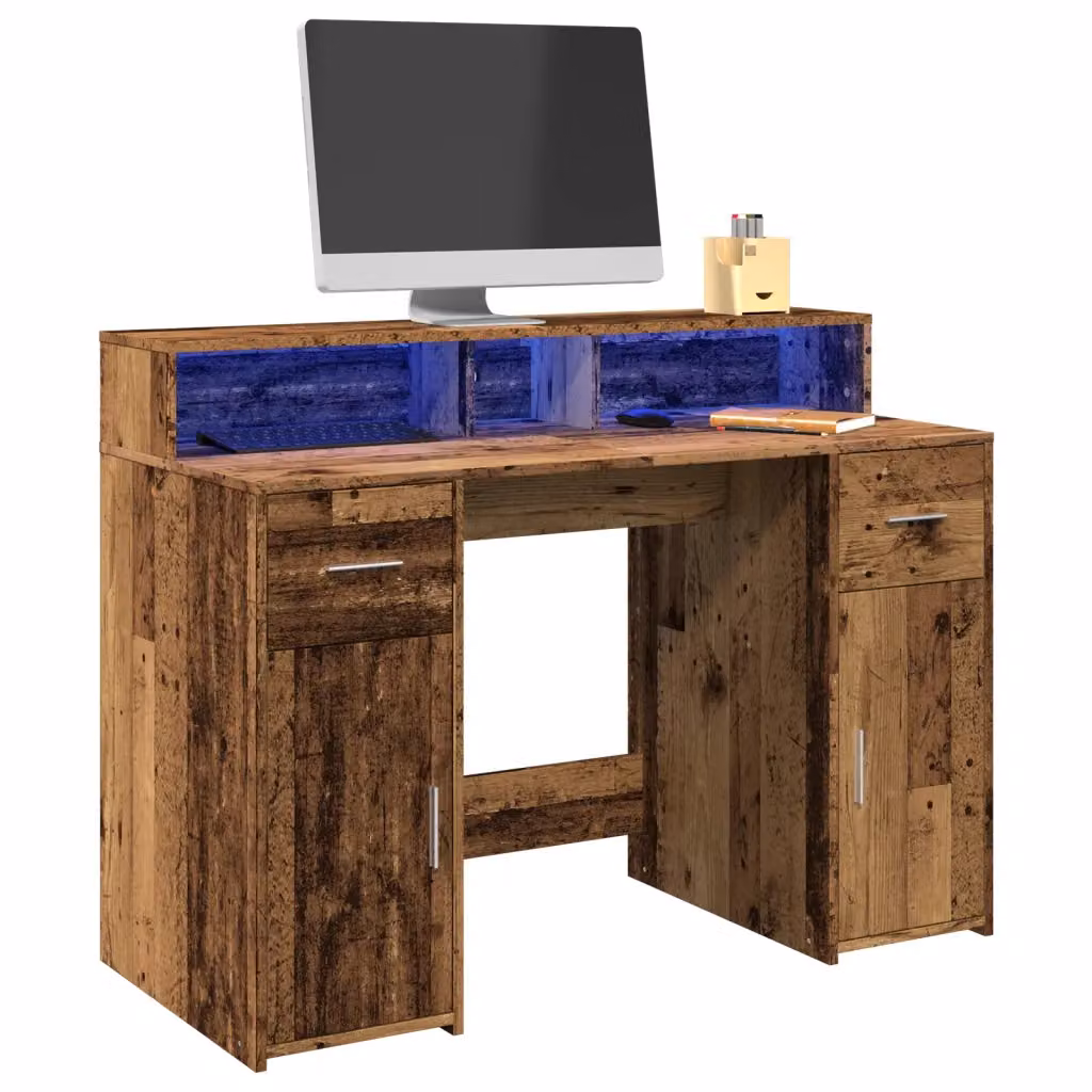 Scrivania da gaming vidaXL in legno marrone con finitura opaca L: 120 cm, P: 55 cm, H: 91 cm