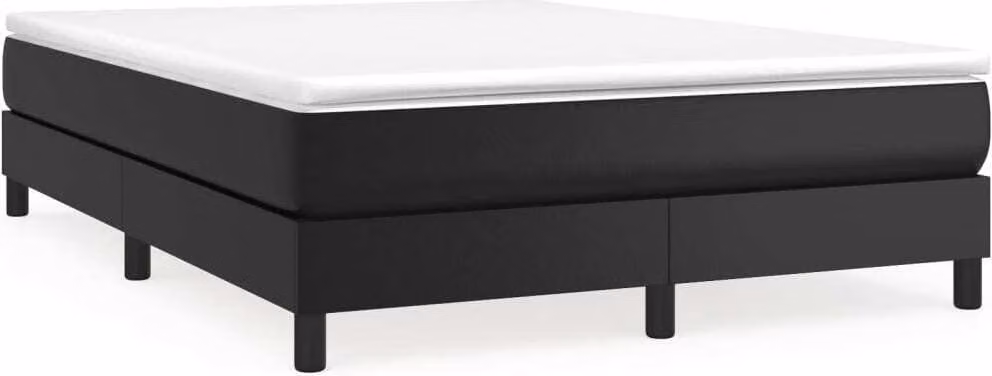 Giroletto a Molle con Materasso Nero 140x200 cm in Pelle finta