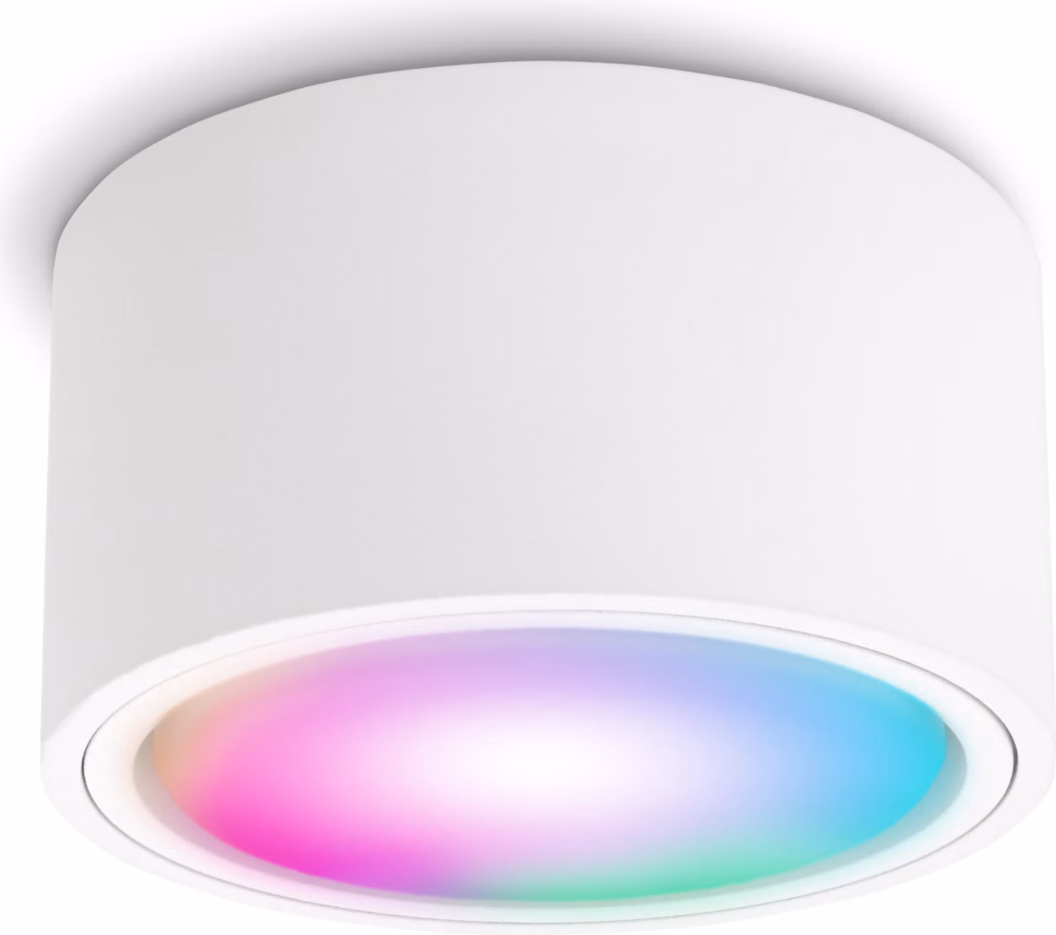 SSC-LUXon CELI-X faretto da superficie bianco piatto con lampada LED compatibile con Alexa, Siri e Google - Spot con Smart LED RGB+W GX53