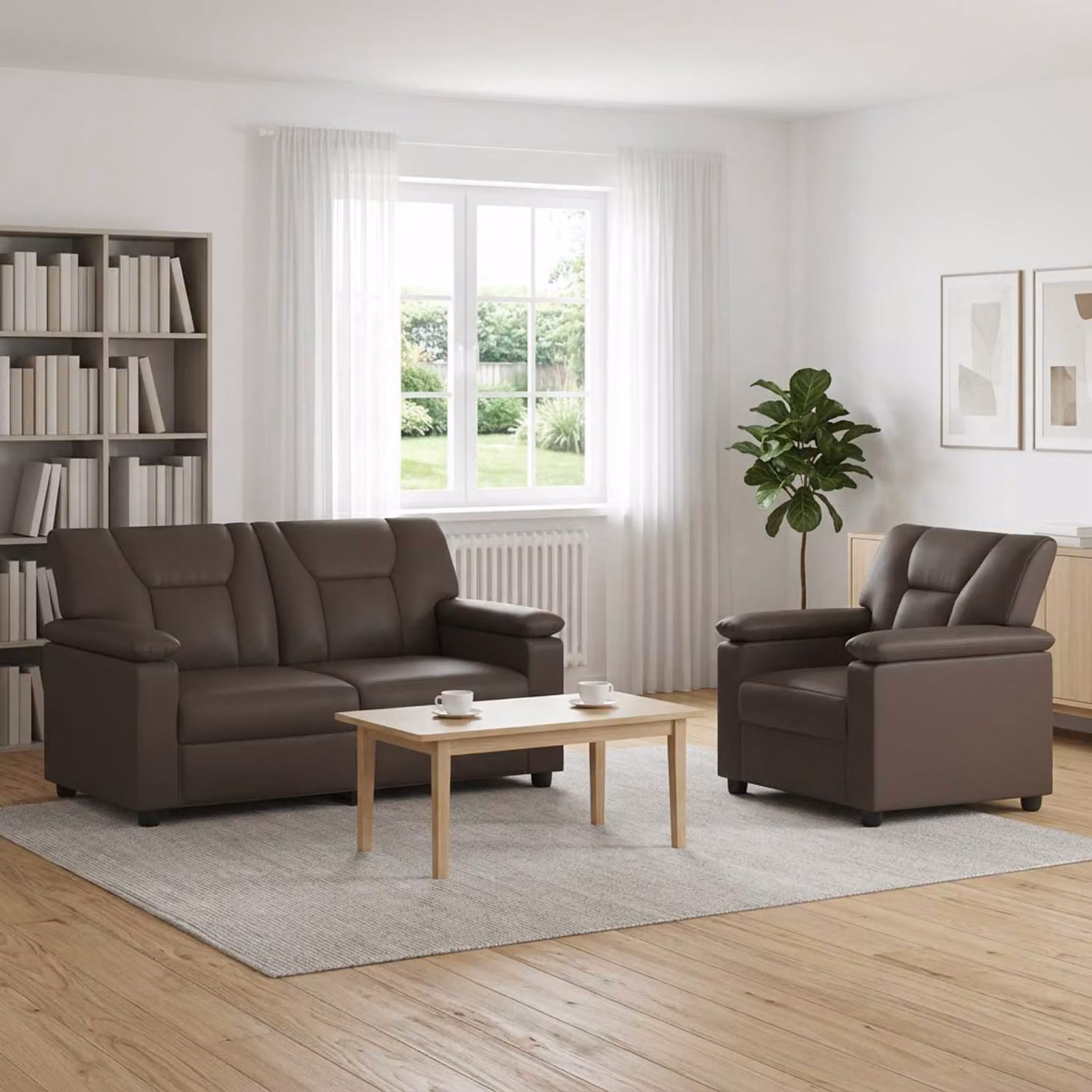 Set di 2 divani moderni vidaXL in similpelle e tessuto grigio con struttura in metallo per il tuo soggiorno