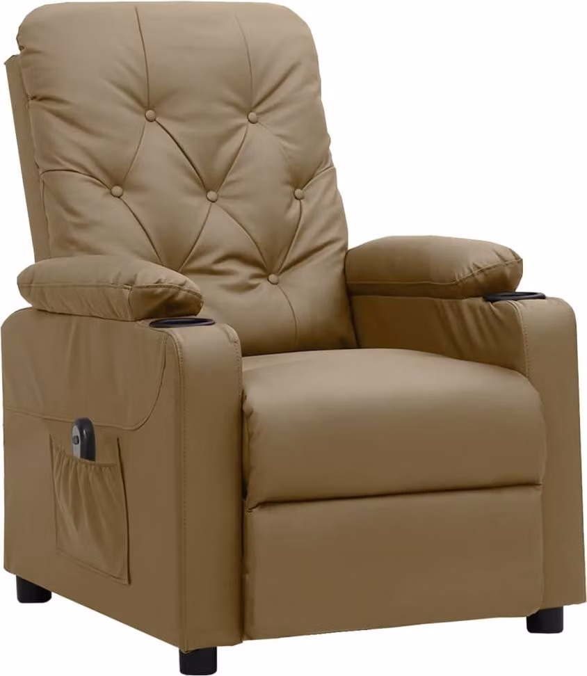 vidaXL Poltrona relax elettrica cappuccino-marrone in Pelle finta