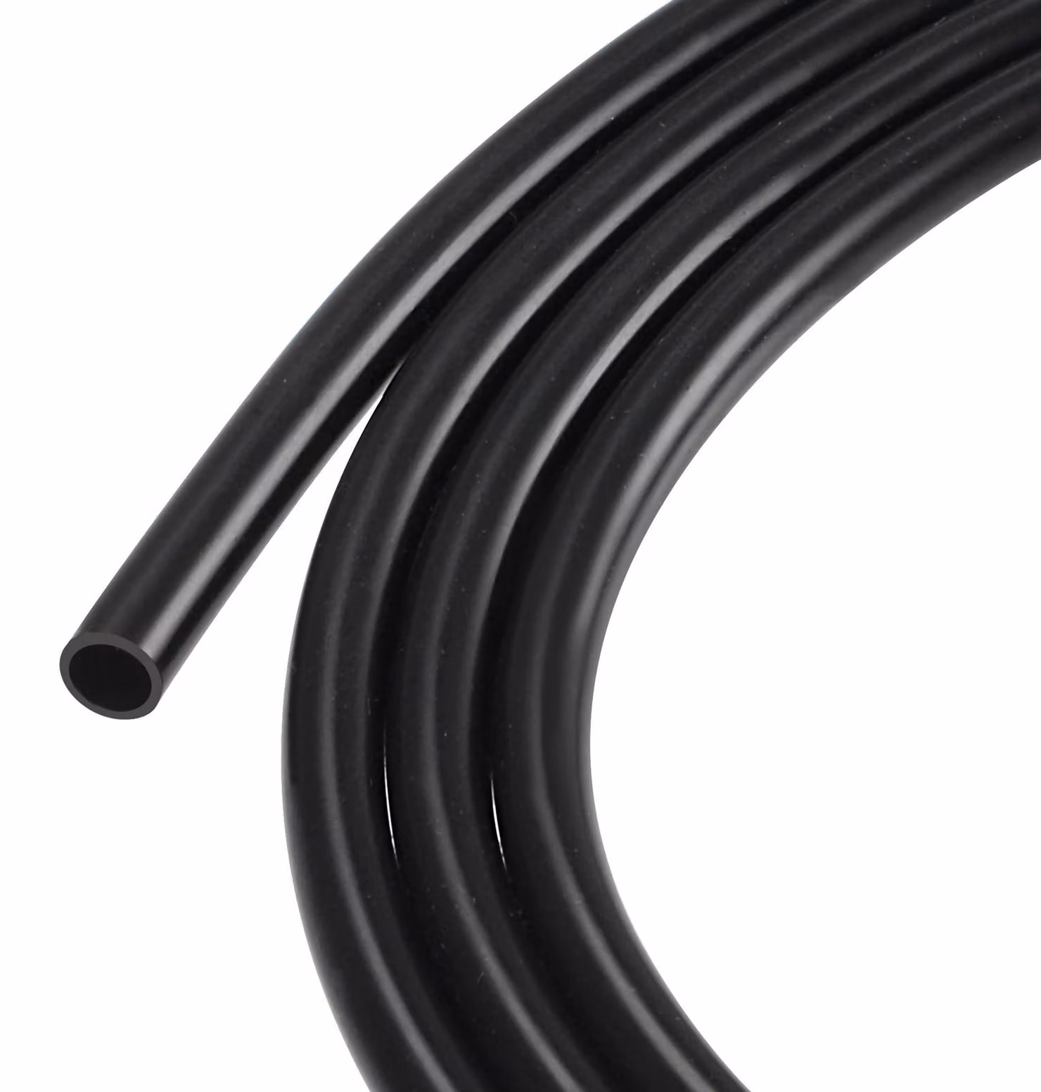 Tubo in silicone, diametro interno 5 mm, diametro esterno 6 mm, lunghezza 2 metri, colore nero, resistente alle alte temperature