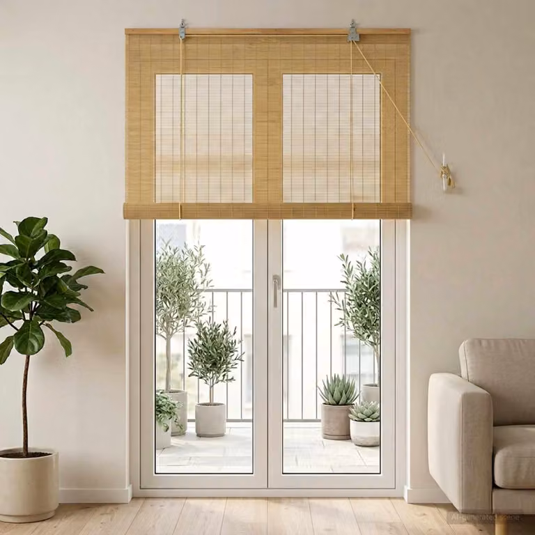 vidaXL Tenda a rullo Naturale 110 x 220 cm Bambù