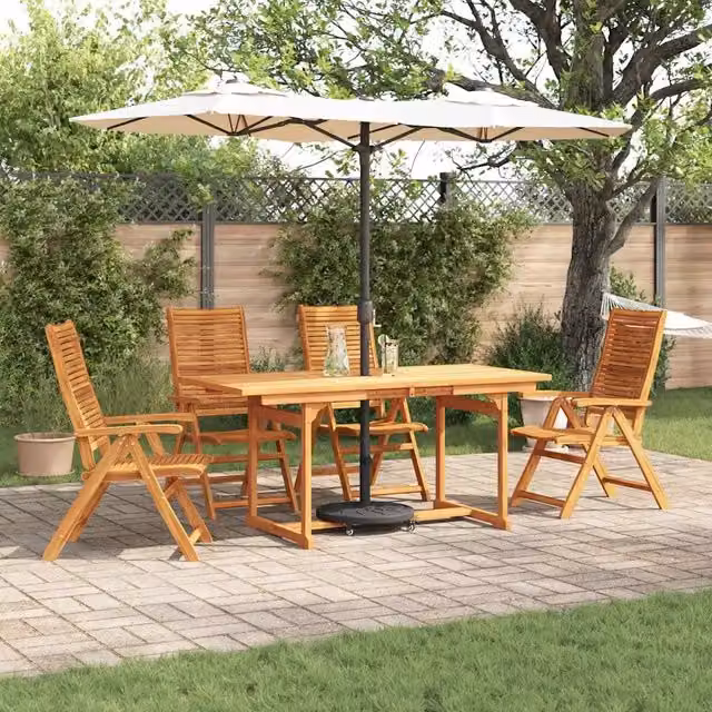 Set da Pranzo per Giardino 5 pz Marrone 3375720