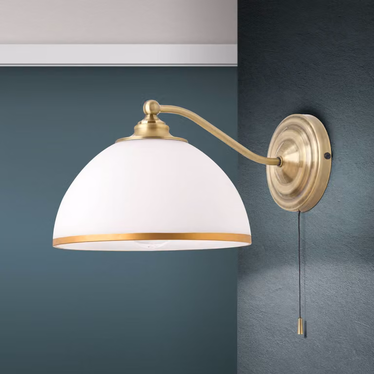 ORION Applique da parete Old Lamp, Ottone / Oro, Soggiorno / Sala da pranzo, Metallo, Antico, Applique