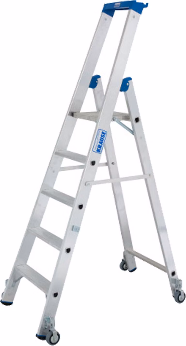 KRAUSE STABILO Professional Stufen-StehLeiter fahrbar 5 Stufen