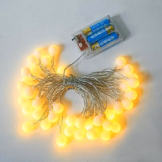 Xtraworks - Luci di fata - ghirlanda luminosa a LED - 20 sfere LED - decorazione da giardino - funzionamento a batteria - 3 metri (bianco caldo)