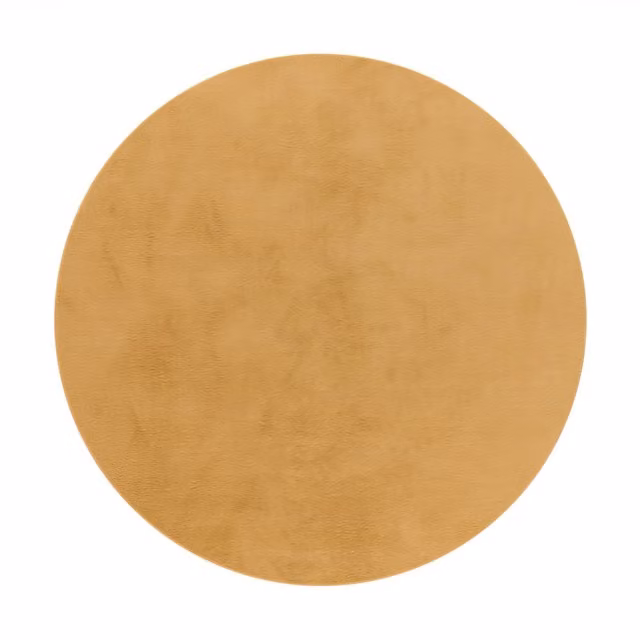 Tappeto rotondo soffice Solina giallo Diametro: 80 cm – 1