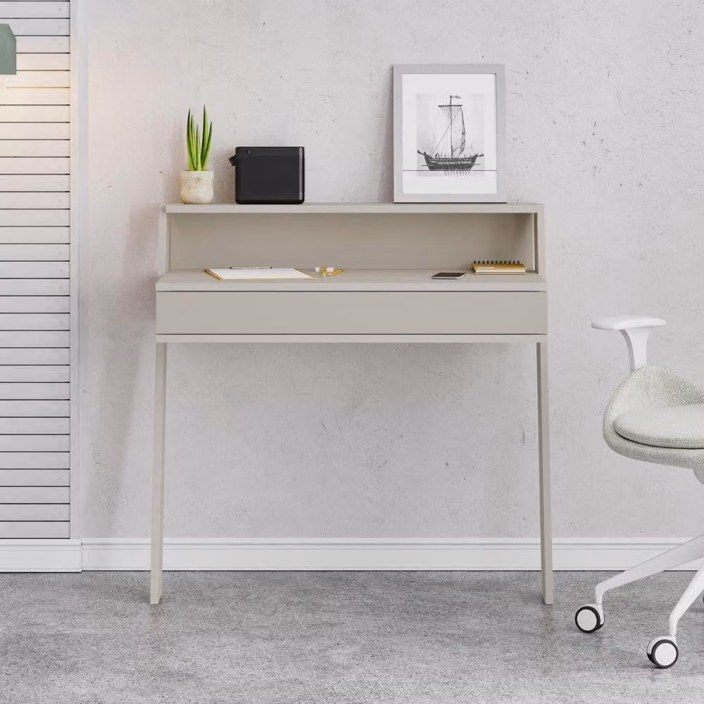 Scrivania da parete con cassetto Cowork 94 cm colore cashmere