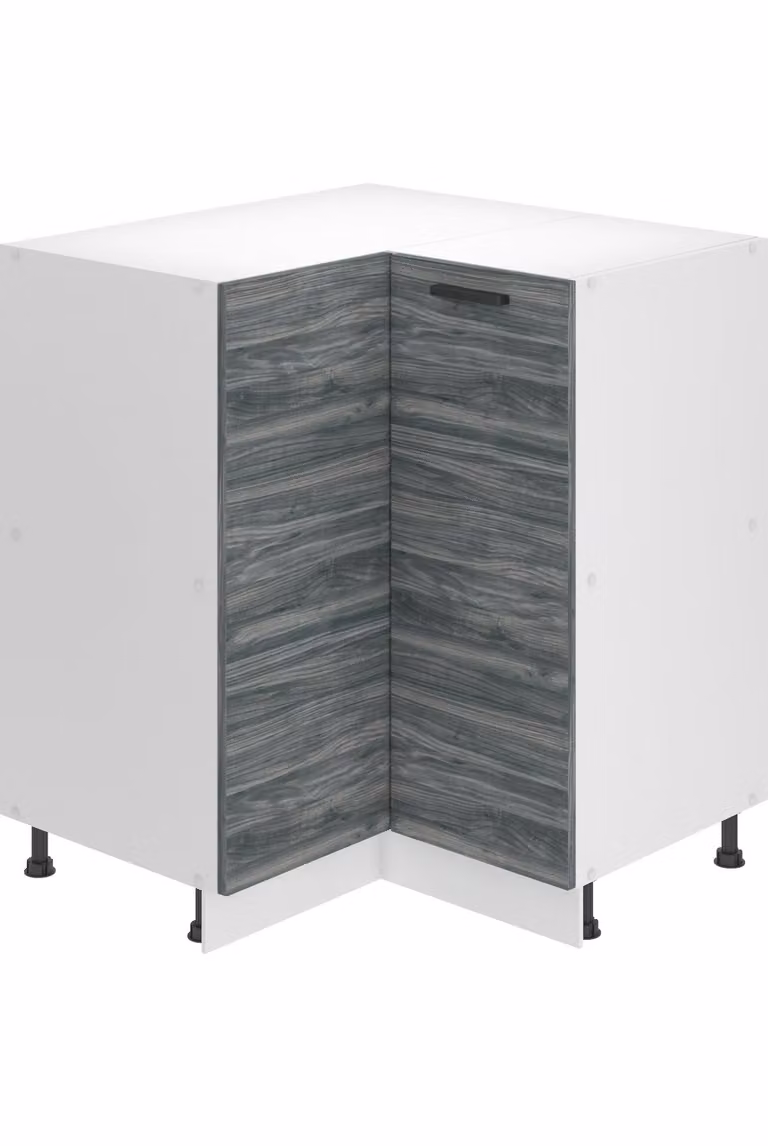 Base da cucina Belini, base da cucina larga 90 cm. Base per cucina SNP senza piano di lavoro. Mobile da cucina ad angolo con 1 anta, Glamour Wood