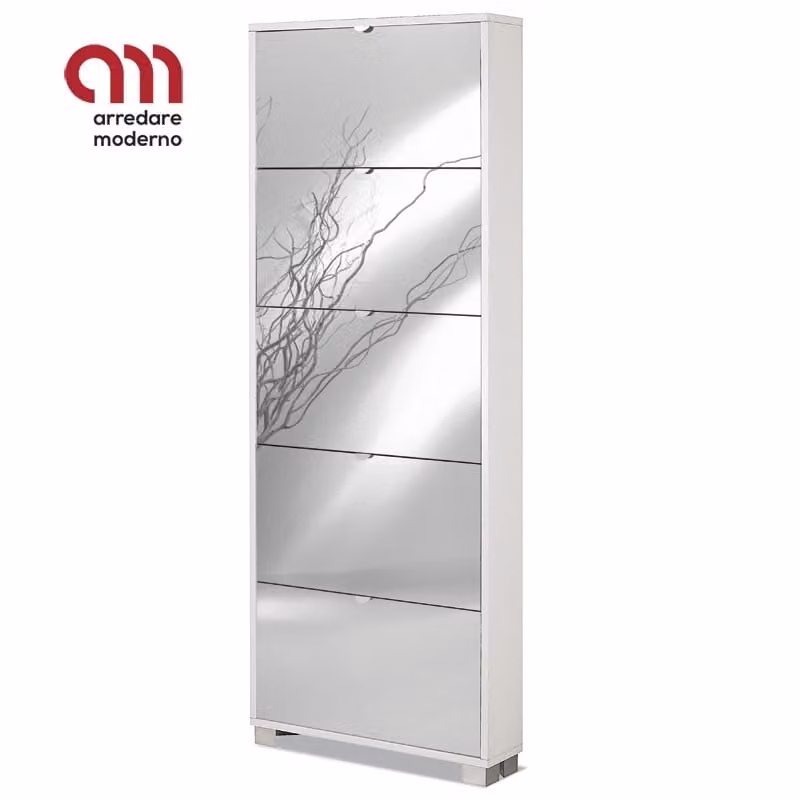 Scarpiera slim specchio 15 paia Art. 755SLSPFU