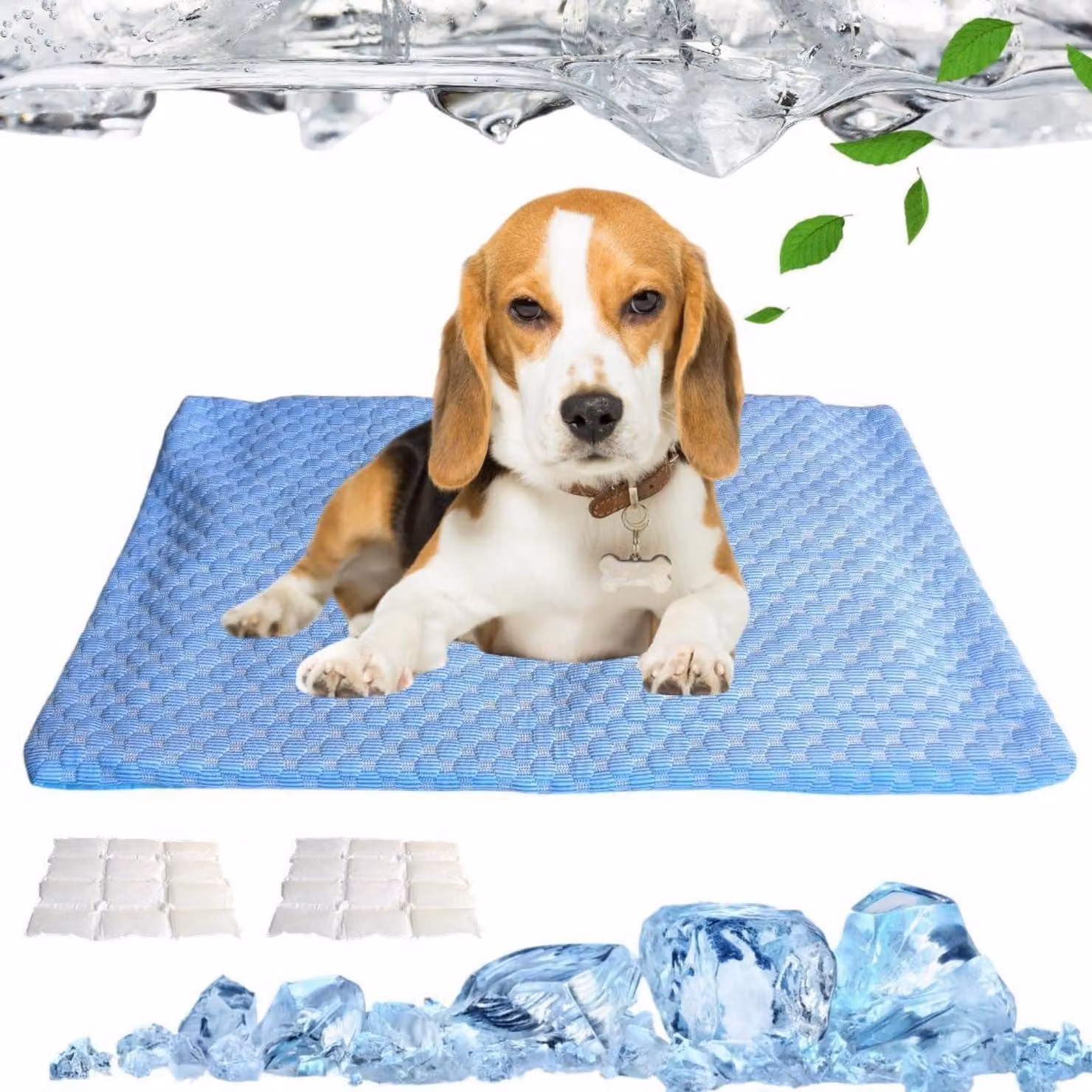 Tappetino refrigerante per cani, colore blu, taglia M, 66 x 66 cm. Autorefrigerante, resistente ai graffi, lavabile