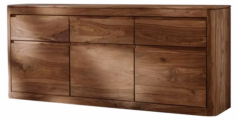 MASSIVMOEBEL24 | credenza in legno di Shesham / Acacia 185x40x80 smoked cherry tinto TORONTO #101
