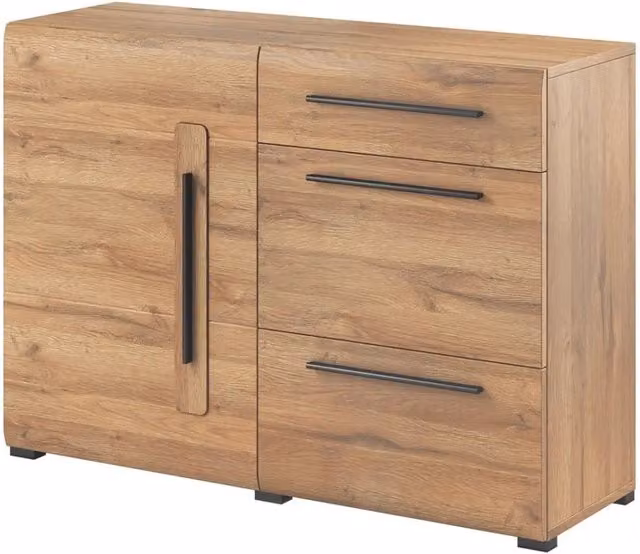 Buffet design 120cm. Collezione BREDA una porta e tre cassetti. Colore rovere.