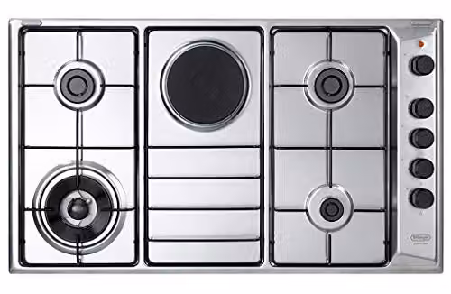 DELONGHI PIANO COTTURA FLA 49 RD 90 CM 4 FUOCHI GAS 1 PIASTRA ELETTRICA PIANALE 90 CM
