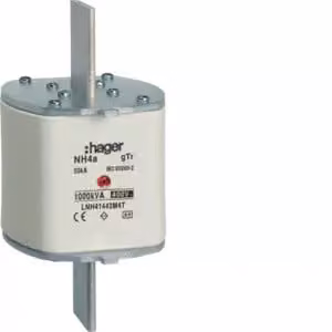 Cartuccia fusibile NH NH4a gTr 400 V 1000 kVA 1443 A con indicatore centrale e manico in metallo