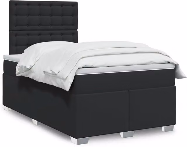Giroletto a Molle con Materasso Nero 120x190 cm in Similpelle 3290712