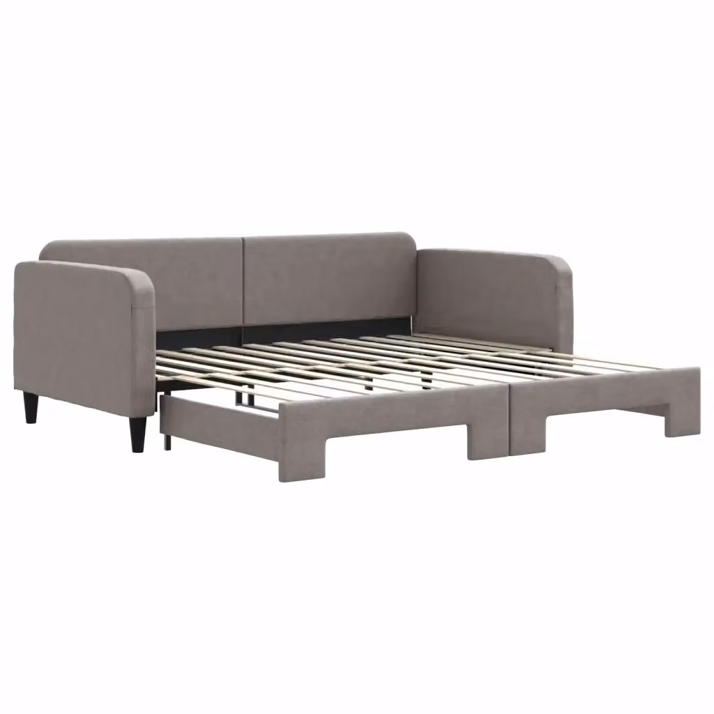 Divano Letto con Letto Estraibile vidaXL in Tessuto Beige per Soggiorno e Camera da Letto L/P/H: 223 x 110 x 75 cm, Letto: 100 x 200 cm – 2