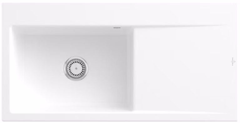 Lavello da cucina rettangolare Villeroy&Boch, lavello da cucina Subway Style 60 Stone White CeramicPlus 1000x510mm, larghezza base 60 cm