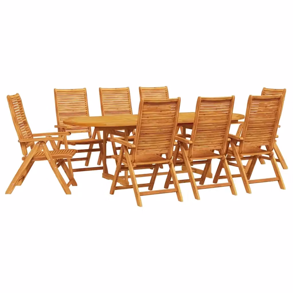 Set da pranzo per giardino vidaXL in legno di acacia marrone, 9 pezzi – 2