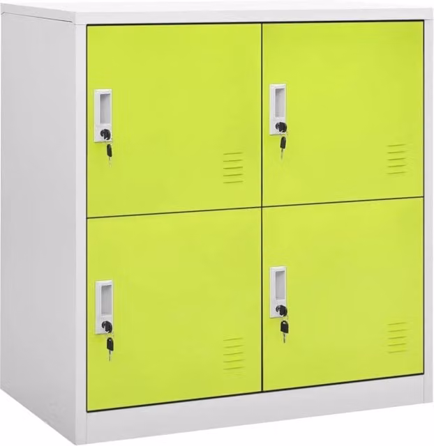 Set di 5 armadietti a scomparti moderni portaoggetti per ufficio 90 x 45 x 92,5 cm in acciaio grigio chiaro 02_0055155