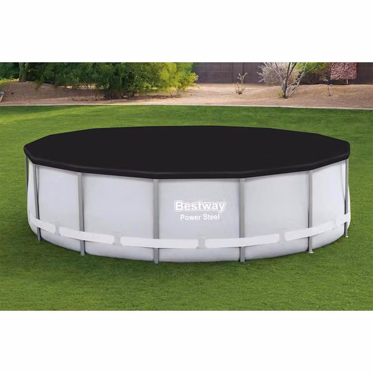 Telo di copertura per piscina Bestway Flowclear nero in PVC per piscine rotonde diametro 396 cm