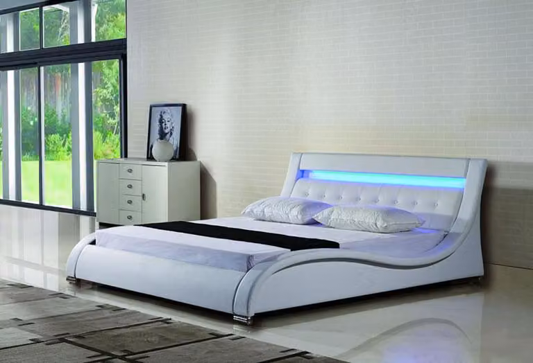Bett Betten Polster Doppel Ehe Hotel Luxus Leder Moderne Designer Schlafzimmer
