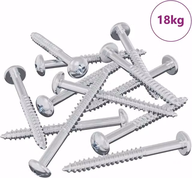 Vite in Legno 3273 pz Argento 9,8 x 53 mm Acciaio CFW4656070