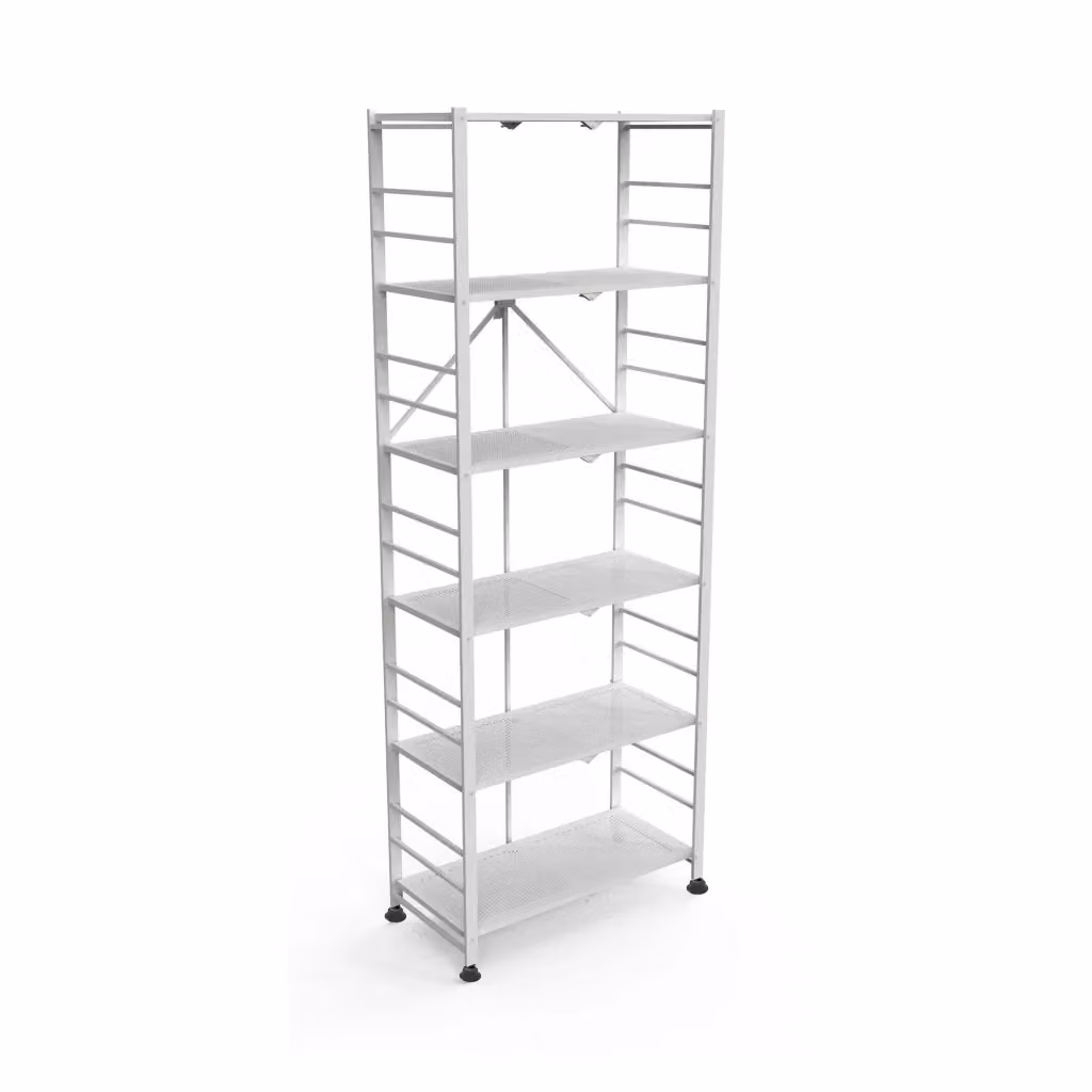 Scaffale DMORA Ficulle con 6 Ripiani in Metallo Bianco L: 71 cm, P: 38 cm, H: 190 cm – 2